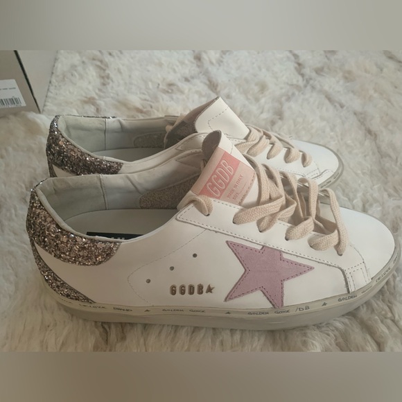 Golden Goose Hi Star Sneaker White, Antique Pink, Cinder, NIB Auth - Picture 3 of 10